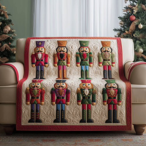 Festive Nutcrackers Quilted Sofa Cover Xmas Couch Protector Best Nutcrackers Gifts For Son Trendyhomewear - Pvr