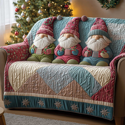 Holiday Glow Quilted Sofa Cover Ambient Holiday Light Motif Christmas Gift For Gnome Lovers
