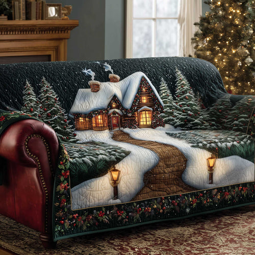 Winter Wonderland Quilted Sofa Cover Christmas Sofa Furniture Winter Lover Gifts Decor Trendyhomewear - Pvr