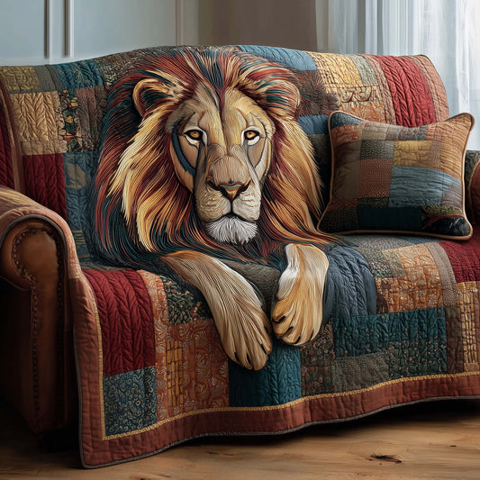 Lion Abstract Art Quilted Sofa Cover Festive Couch Protector Christmas Lion Related Gifts Trendyhomewear - Pvr