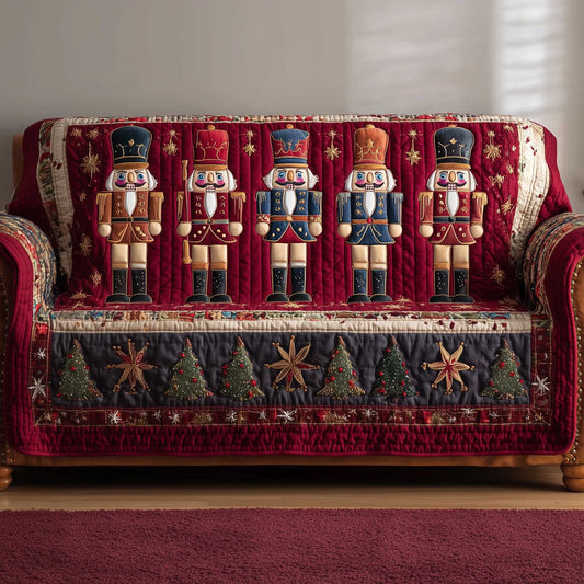Nutcracker Festive Soldier Quilted Sofa Cover Cozy Christmas Sofa Pad Nutcracker Gifts Trendyhomewear - Pvr