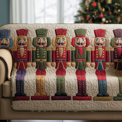 Nutcracker Grand Army Quilted Sofa Cover Festive Holiday Sofa Decor Xmas Nutcracker Gifts Trendyhomewear - Pvr
