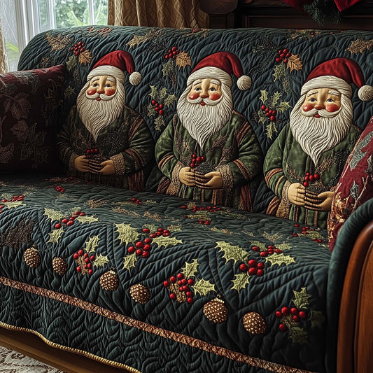 Santa Big Beard Quilted Sofa Cover Festive Xmas Sofa Protector Novelty Santa Item Gifts Trendyhomewear - Pvr