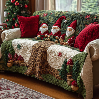 The Gnome Quilted Sofa Cover Cool Sofa Protector Gnome Presents Decoration For Xmas Trendyhomewear - Pvr