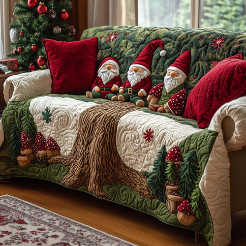 The Gnome Quilted Sofa Cover Cool Sofa Protector Gnome Presents Decoration For Xmas Trendyhomewear - Pvr