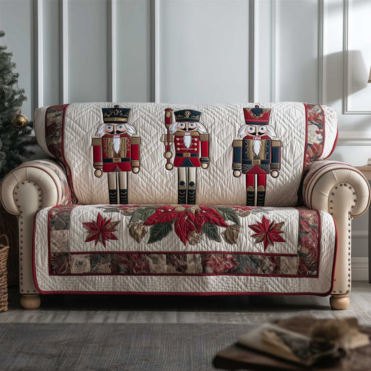 Nutcracker Grand Soldier Quilted Sofa Cover Christmas Holiday Sofa Pad Nutcracker Gifts Trendyhomewear - Pvr
