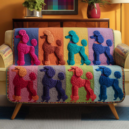 Poodle Pop Art Quilted Sofa Cover Christmas Holiday Sofa Protector Poodle Dog Novelty Gifts Trendyhomewear - Pvr