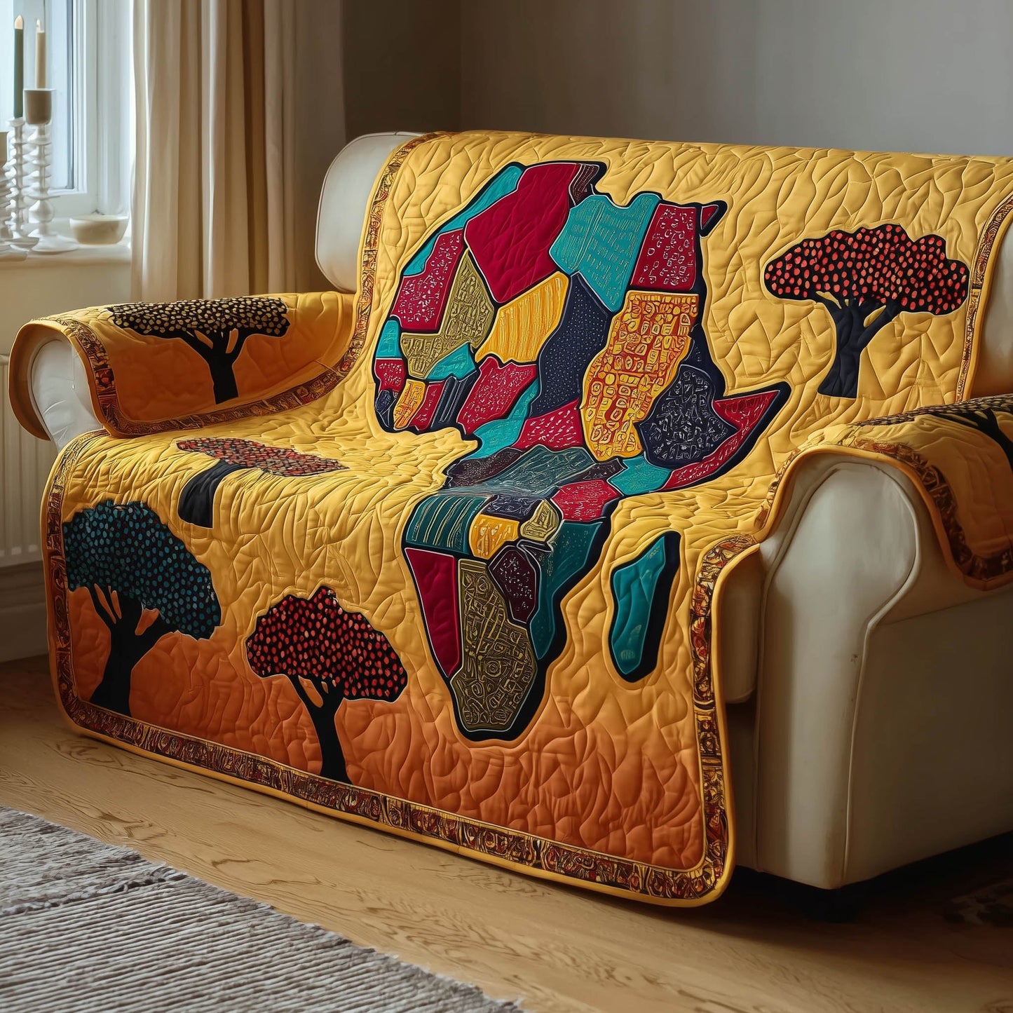 African Dream Quilted Sofa Cover Christmas Couch Protector African Themed Gifts For Her Trendyhomewear - Pvr