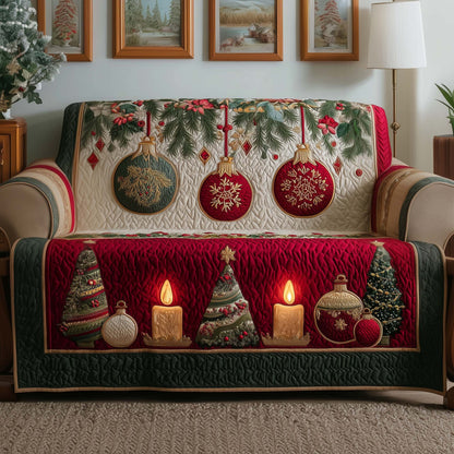 Xmax Starry Ornament Quilted Sofa Cover Xmas Couch Cushion Ornament Christmas Decor Gifts Trendyhomewear - Pvr