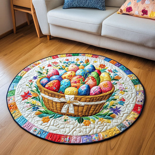 Easter Basket Quilted Round Mat Cute Holiday Living Decor Best  Gifts For Friends