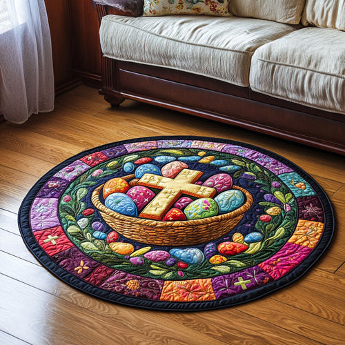 Cross And Eggs Quilted Round Mat Cute Holiday Living Decor Cute Gifts For Mom