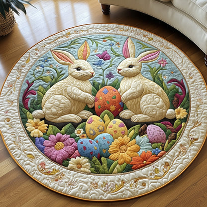 Cherished Bunny Couple Quilted Round Mat Holiday Living Decor Great Gift For Boyfriend_