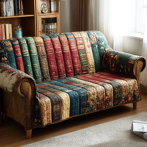 Night Study Companion Quilted Sofa Cover Library Depth Design Home Decor Book Lover Gift - Pvr