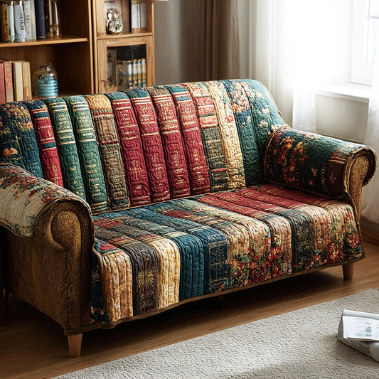 Night Study Companion Quilted Sofa Cover Library Depth Design Home Decor Book Lover Gift - Pvr
