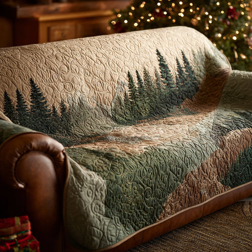 Whisper Forest Quilted Sofa Cover Holiday Home Decor Gifts For Forestry Workers - Pvr