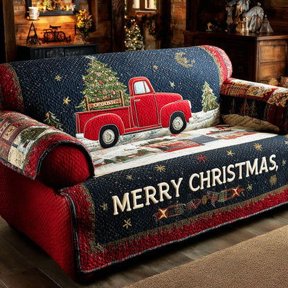 Starry Noel Dream Quilted Sofa Cover Truck Merry Christmas Design Home Decor Gift For Boys - Pvr