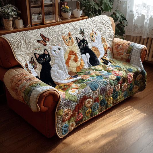 Meow Haven Quilted Sofa Cover Unique Abstract Cat Kitten Christmas Gift For Teenage - Pvr