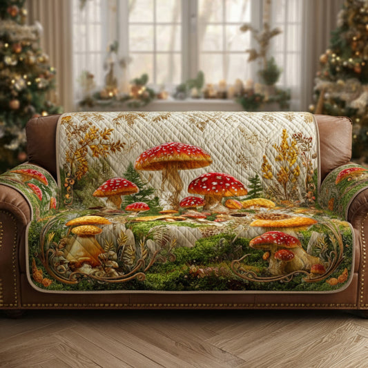 Moss Mushroom Quilted Sofa Cover Plant Natural Unique Home Decor Best Ideas Gift - Pvr
