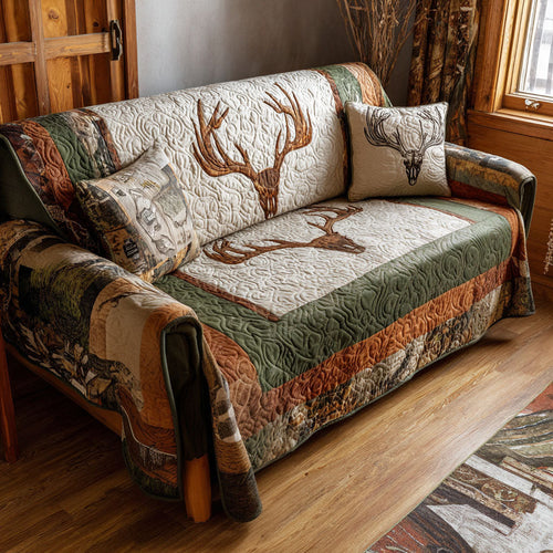 Whispering Valley Quilted Sofa Cover Wendigo Prrint Luxury Home Decor Best Gifts For Men - Pvr