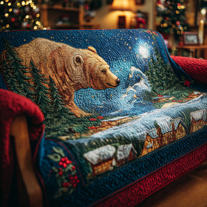 Timberland Bear Spirit Quilted Sofa Cover Sofa Modern Holiday Decor Gift For Boy - Pvr