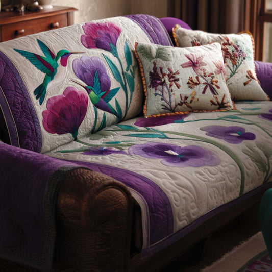 Little Dazzler Quilted Sofa Cover Holiday Decorations Flower Christmas Gift Ideas - Pvr