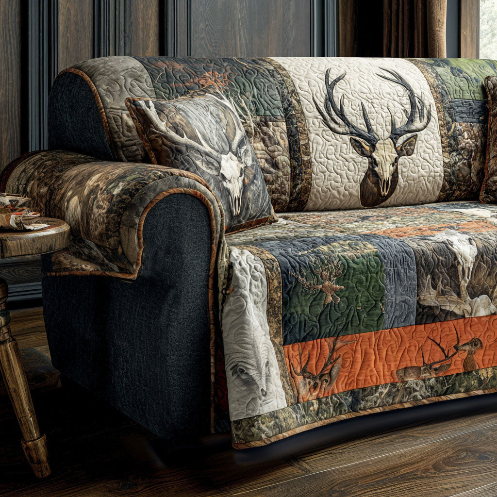 Wild Ridge Quilted Sofa Cover Christmas Home Decor Christmas Cool Gifts For Deer Hunters - Pvr