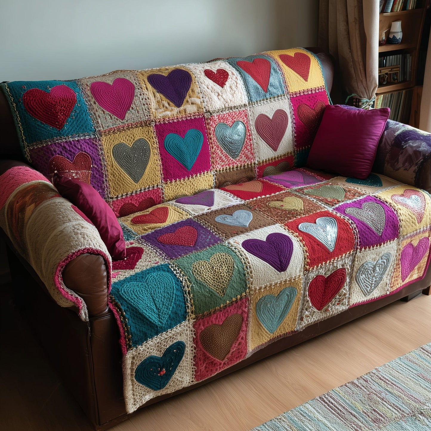 Love Meadow Quilted Sofa Cover Family To Family Valentine Day Gift Ideas - Pvr