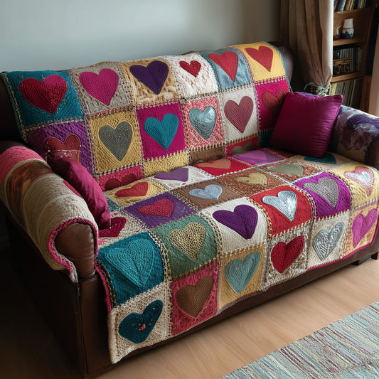 Love Meadow Quilted Sofa Cover Family To Family Valentine Day Gift Ideas - Pvr