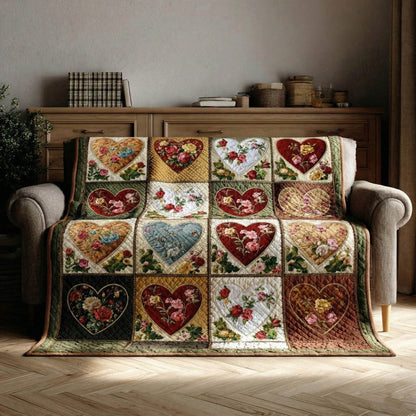 Rustic Heart Quilted Blanket Top Valentine Day Gift Ideas For Your Coworkers - Pvr