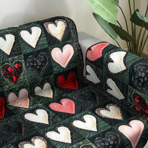 Eternal Embrace Quilted Sofa Cover Valentine Day Presents For Sister In Law - Pvr