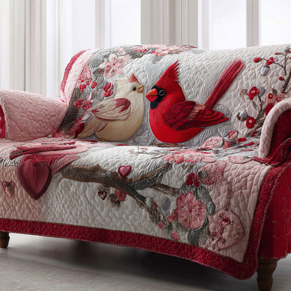 Cardinal Harmony Quilted Sofa Cover Son In Law Best Valentine Day Presents - Pvr