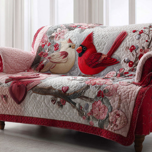 Cardinal Harmony Quilted Sofa Cover Son In Law Best Valentine Day Presents - Pvr