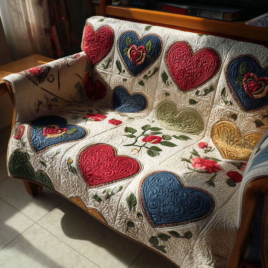 Heartstring Cottage Quilted Sofa Cover Mother In Law Good Valentine Day Gift - Pvr