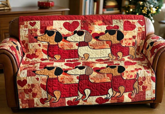 Longboy Love Loop Quilted Sofa Cover Colorful Family Valentine Day Present Ideas - Pvr