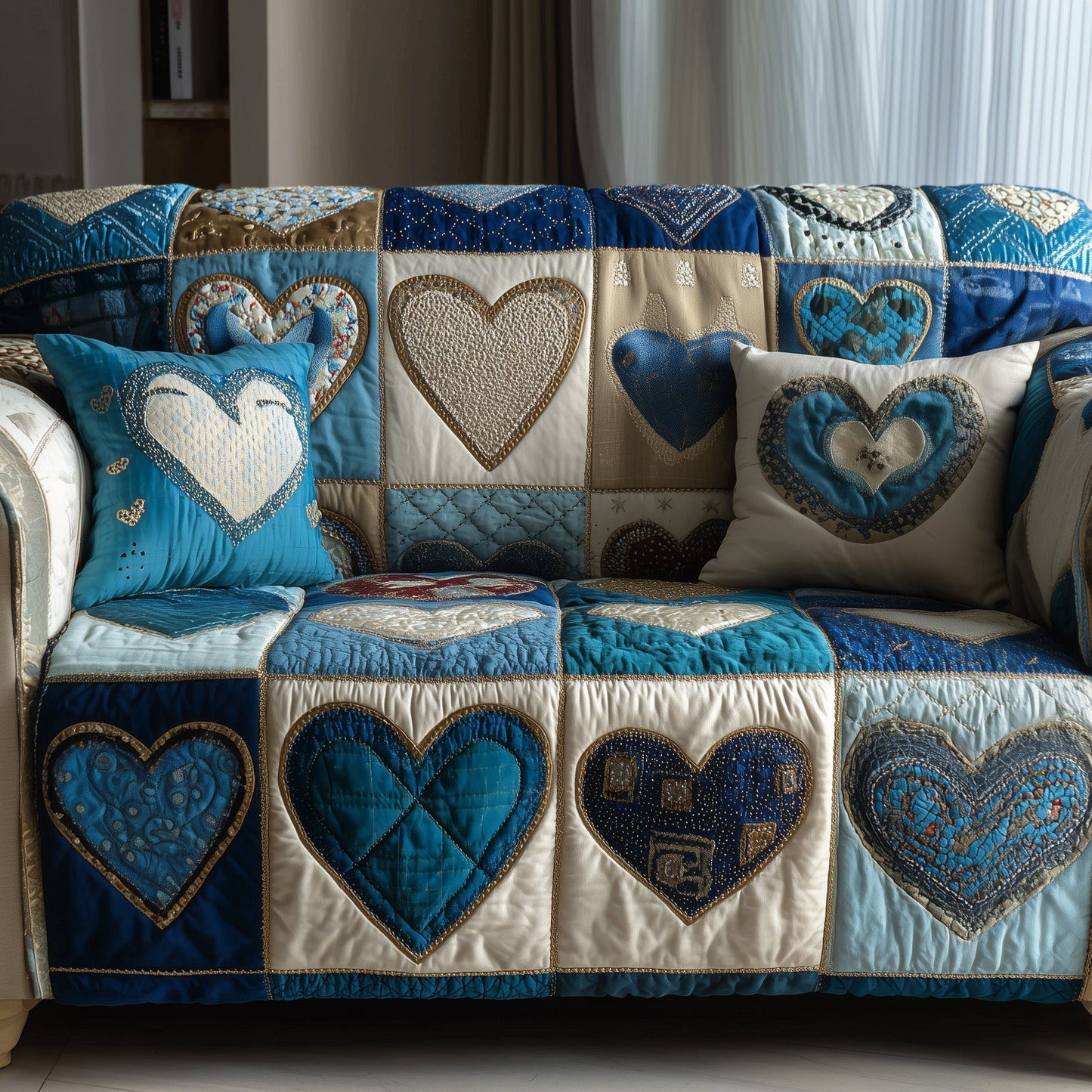 Love Meadow Quilted Sofa Cover Cool Family Present Ideas For Valentine Day - Pvr