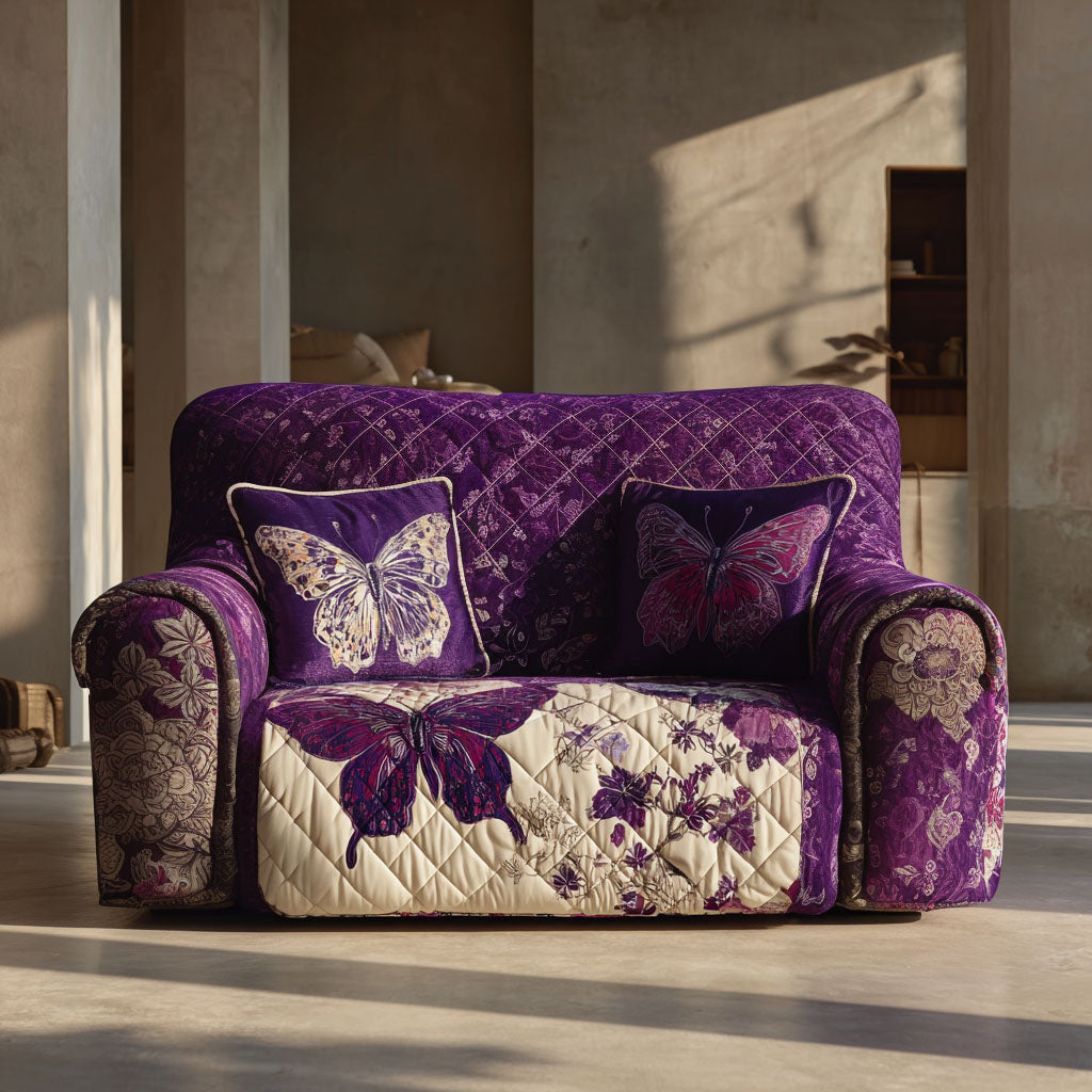 Lavender Wings Quilted Sofa Cover Top Unique Valentine Day Ideas For Women - Pvr