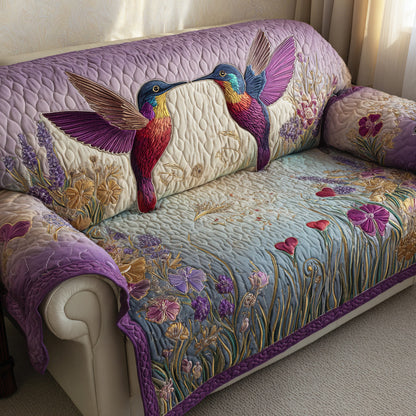 Harmony Wings Quilted Sofa Cover Hummingbird Valentine Day Present Ideas - Pvr