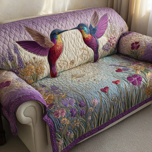Harmony Wings Quilted Sofa Cover Hummingbird Valentine Day Present Ideas - Pvr