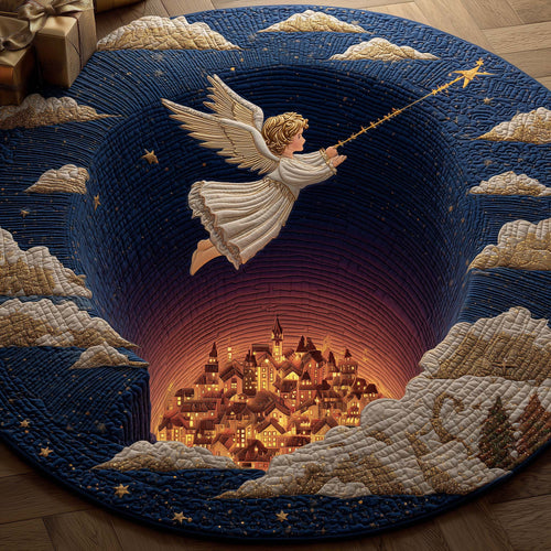Cupid Love Star Quilted Round Mat Romantic House Decor Valentines Gifts For Lovers - Pvr