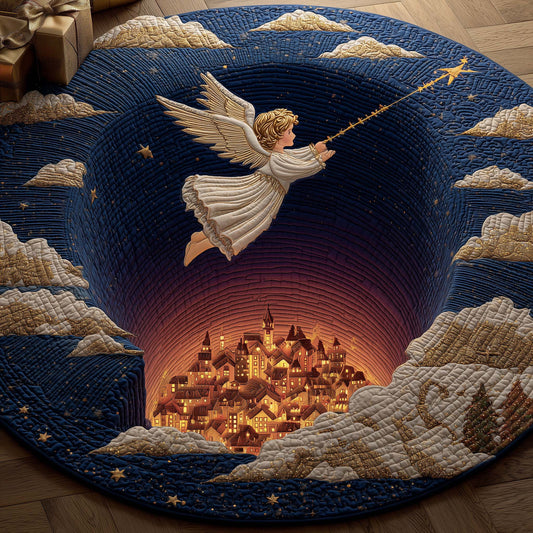 Cupid Love Star Quilted Round Mat Romantic House Decor Valentines Gifts For Lovers - Pvr