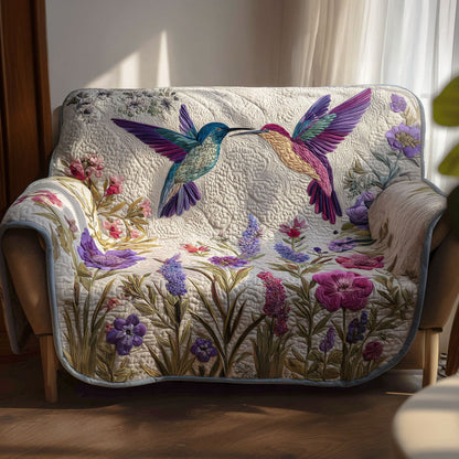 Enchanted Hummers Quilted Sofa Cover Best Valentine Day Gifts For Lady - Pvr