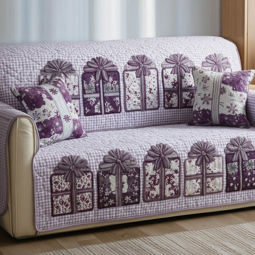 Loving Gifts Quilted Sofa Cover Purple Themed Present Ideas For Family Valentine Day - Pvr