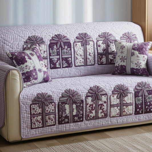 Loving Gifts Quilted Sofa Cover Purple Themed Present Ideas For Family Valentine Day - Pvr