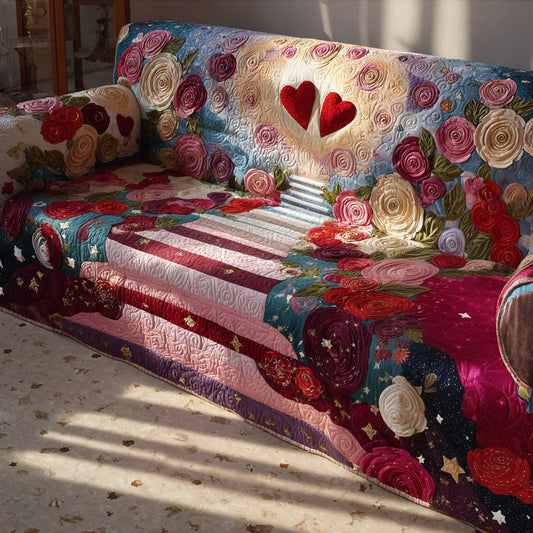 Heartleaf Trail Quilted Sofa Cover Good Valentine's Day Gift For A Daughter - Pvr