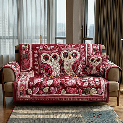 Twilight Owls Quilted Sofa Cover Good Valentine Day Presents For Mother In Law - Pvr