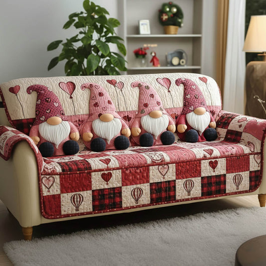 Valentine Gnome Quilted Sofa Cover Gnome Valentine Day Gifts For Girlfriend - Pvr