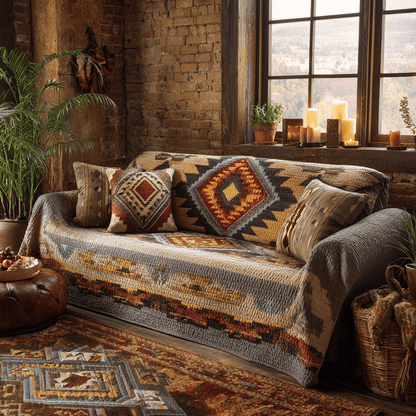Desert Flame Quilted Sofa Cover NCU0DK10830