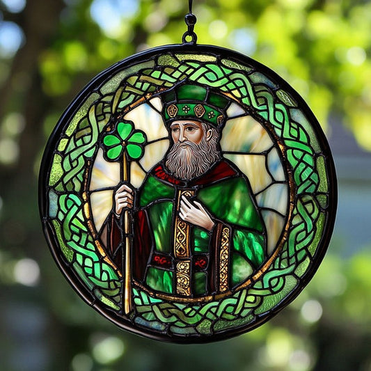 Portrait Of Saint Patrick Suncatcher Window Decor Ideas St Patricks Day Presents For Men - Pvr