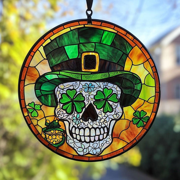 Skull Patrick Suncatcher Holiday Decorations St Patricks Day Gift Ideas For Brother - Pvr