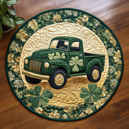 Shamrock Trunk Quilted Round Mat St Paddy's Day Mat St Patrick's Day Gifts For Him - Pvr